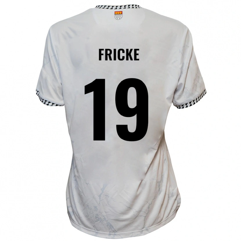Danxen Mujer Camiseta Fabian Fricke #19 Blanco Negro 2ª Equipación 2025/26 La Camisa México