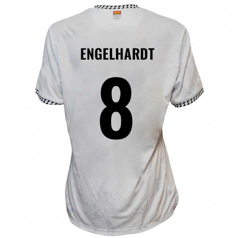 Danxen Mujer Camiseta Florian Engelhardt #8 Blanco Negro 2ª Equipación 2025/26 La Camisa México