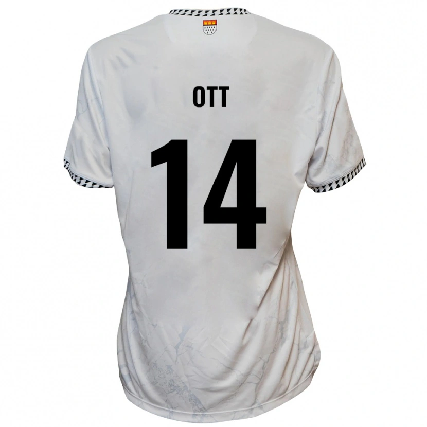 Danxen Mujer Camiseta Raphael Ott #14 Blanco Negro 2ª Equipación 2025/26 La Camisa México