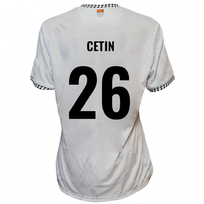 Danxen Mujer Camiseta Serkan Cetin #26 Blanco Negro 2ª Equipación 2025/26 La Camisa México
