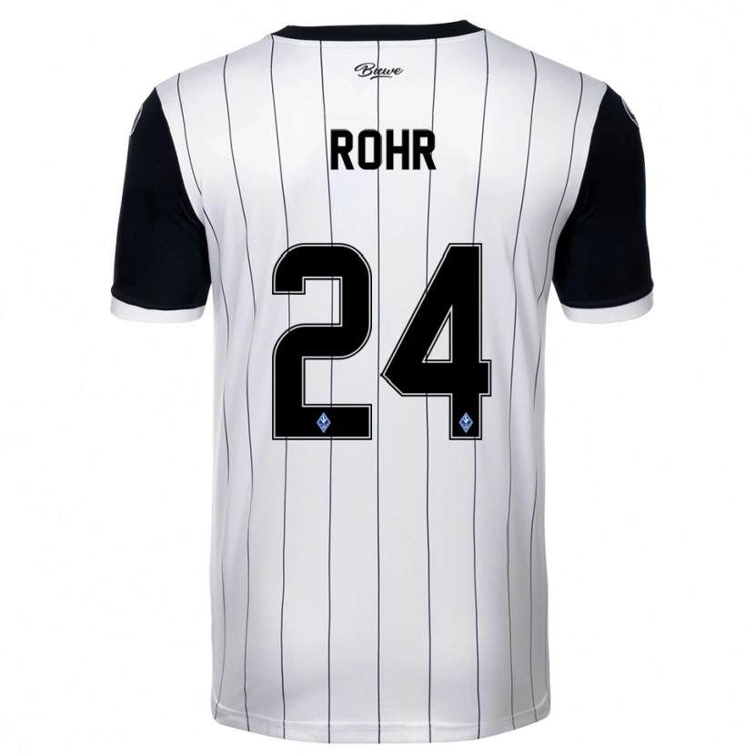 Danxen Mujer Camiseta Elijah Rohr #24 Blanco Negro 2ª Equipación 2025/26 La Camisa México