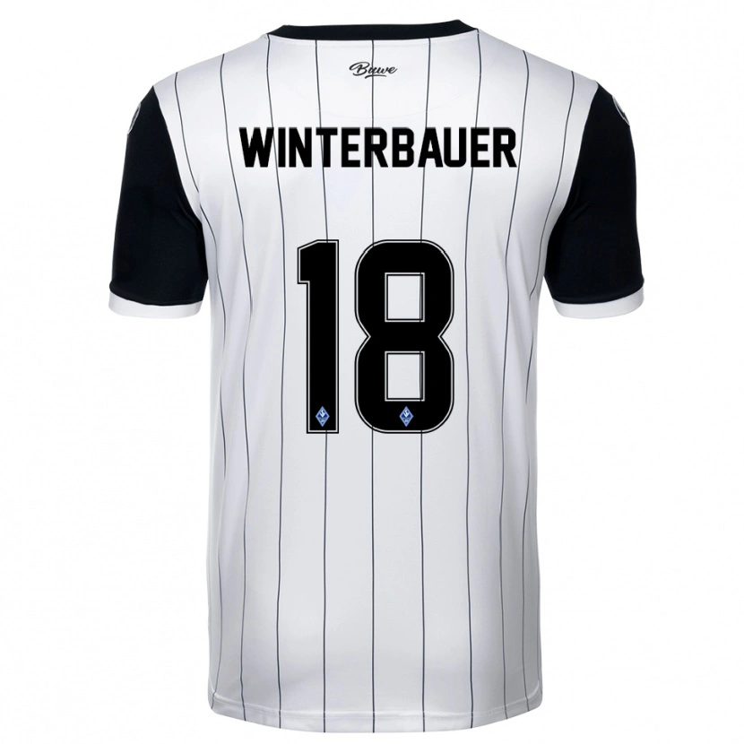 Danxen Mujer Camiseta Jan Winterbauer #18 Blanco Negro 2ª Equipación 2025/26 La Camisa México