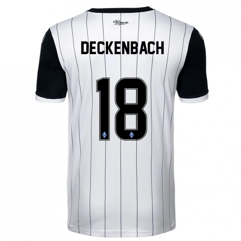Danxen Mujer Camiseta Elias Deckenbach #18 Blanco Negro 2ª Equipación 2025/26 La Camisa México