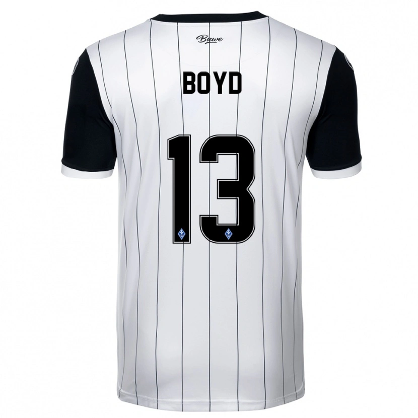 Danxen Mujer Camiseta Terrence Boyd #13 Blanco Negro 2ª Equipación 2025/26 La Camisa México