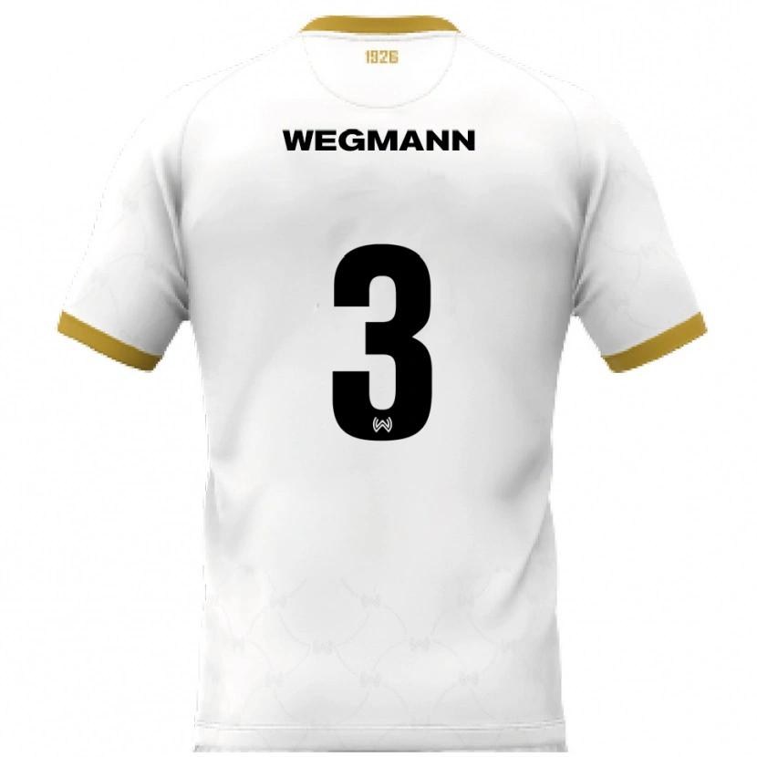 Danxen Mujer Camiseta Marius Wegmann #3 Blanco Dorado 2ª Equipación 2025/26 La Camisa México