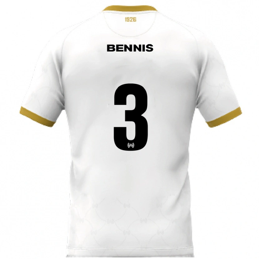 Danxen Mujer Camiseta Amir Bennis #3 Blanco Dorado 2ª Equipación 2025/26 La Camisa México