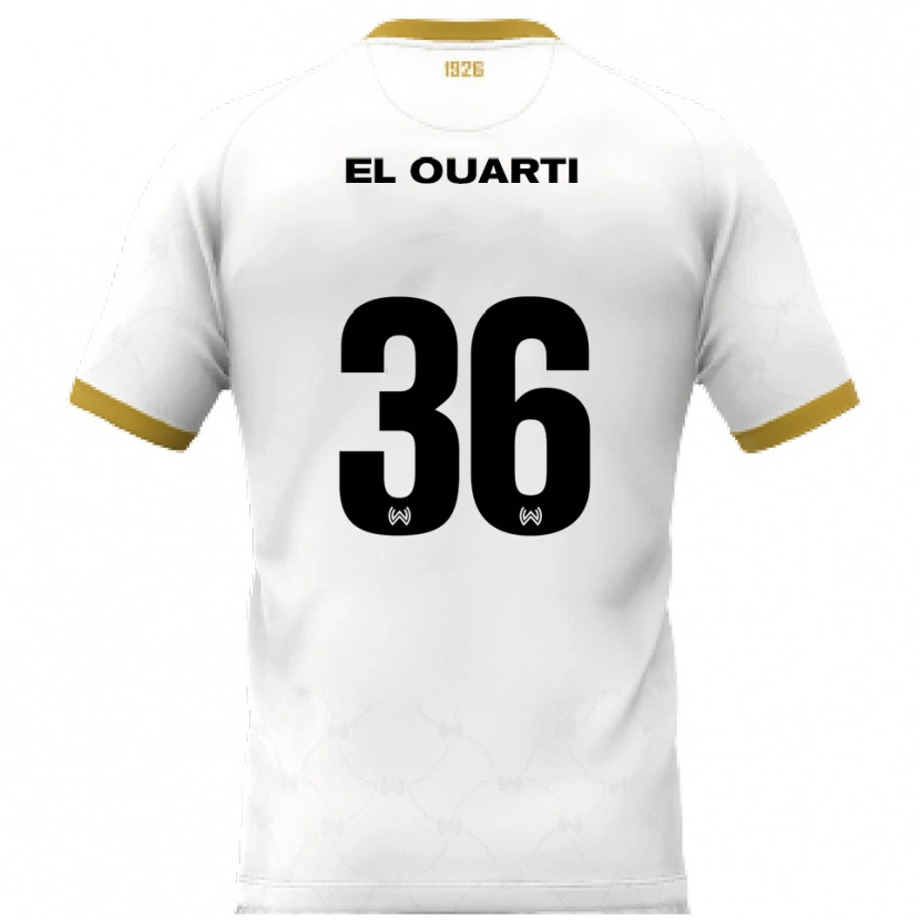 Danxen Mujer Camiseta Nassim El Ouarti #36 Blanco Dorado 2ª Equipación 2025/26 La Camisa México