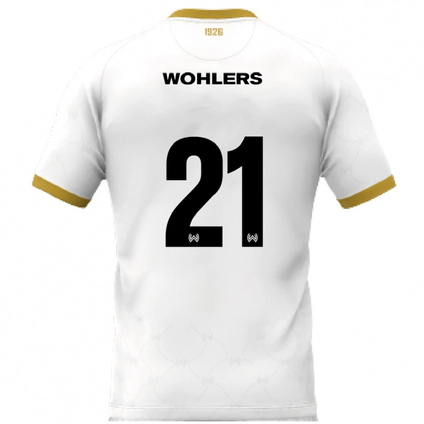 Danxen Mujer Camiseta Ole Wohlers #21 Blanco Dorado 2ª Equipación 2025/26 La Camisa México