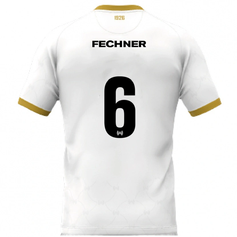 Danxen Mujer Camiseta Gino Fechner #6 Blanco Dorado 2ª Equipación 2025/26 La Camisa México