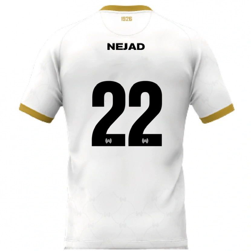 Danxen Mujer Camiseta Milad Nejad #22 Blanco Dorado 2ª Equipación 2025/26 La Camisa México
