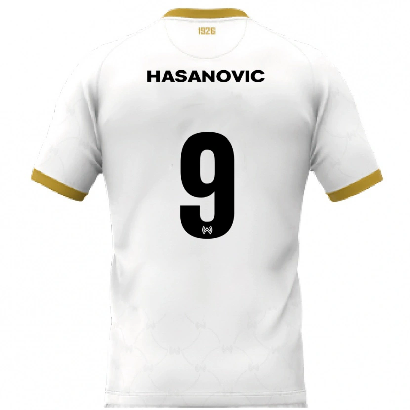 Danxen Mujer Camiseta Karim Hasanovic #9 Blanco Dorado 2ª Equipación 2025/26 La Camisa México