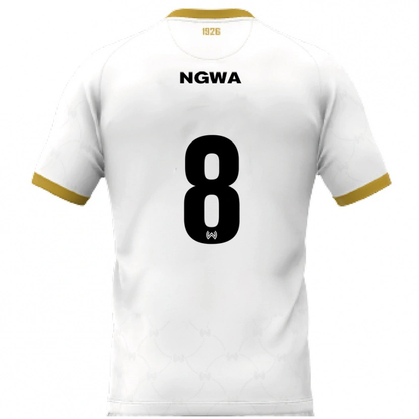 Danxen Mujer Camiseta Jermaine Ngwa #8 Blanco Dorado 2ª Equipación 2025/26 La Camisa México