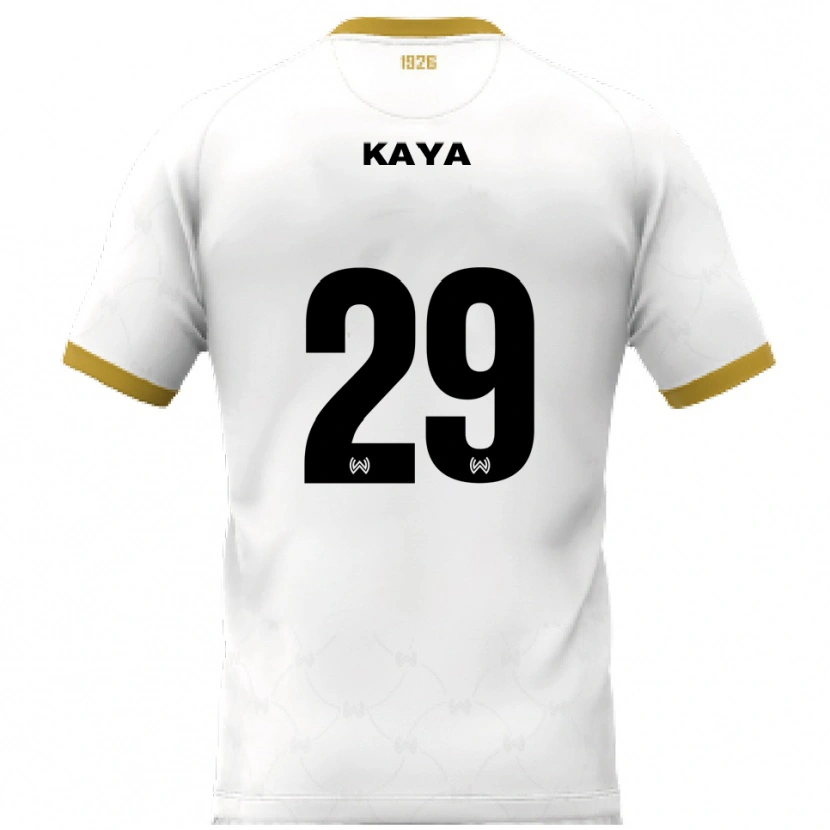 Danxen Mujer Camiseta Fatih Kaya #29 Blanco Dorado 2ª Equipación 2025/26 La Camisa México