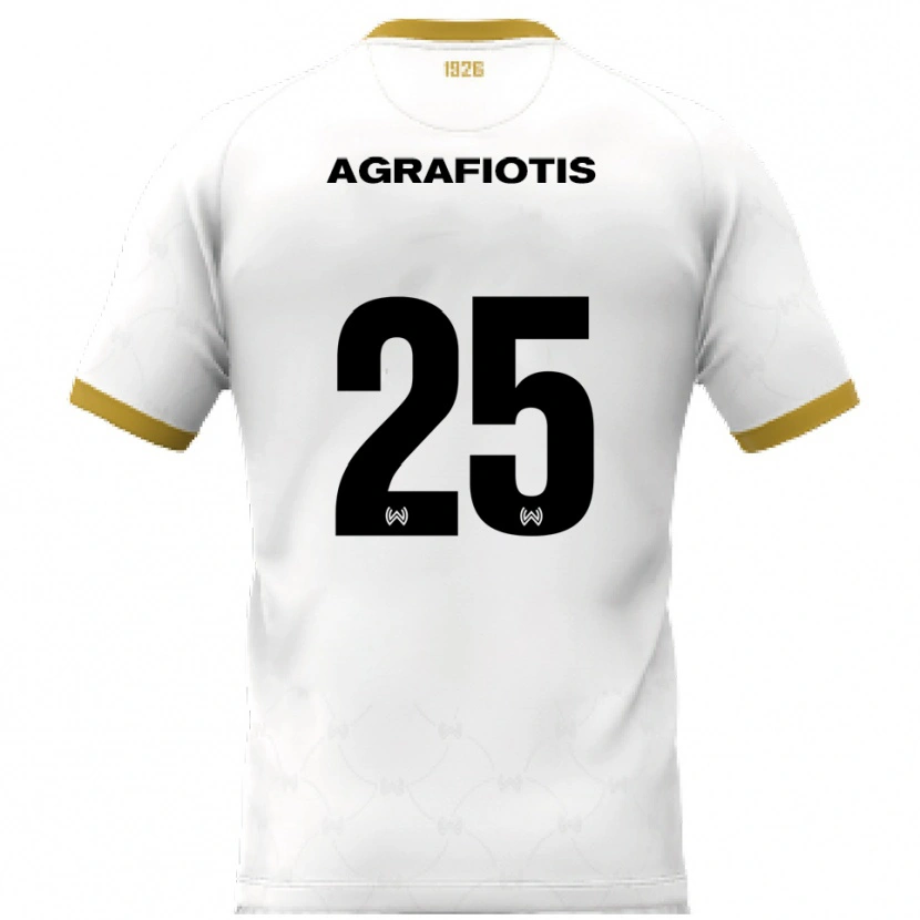 Danxen Mujer Camiseta Nikolas Agrafiotis #25 Blanco Dorado 2ª Equipación 2025/26 La Camisa México