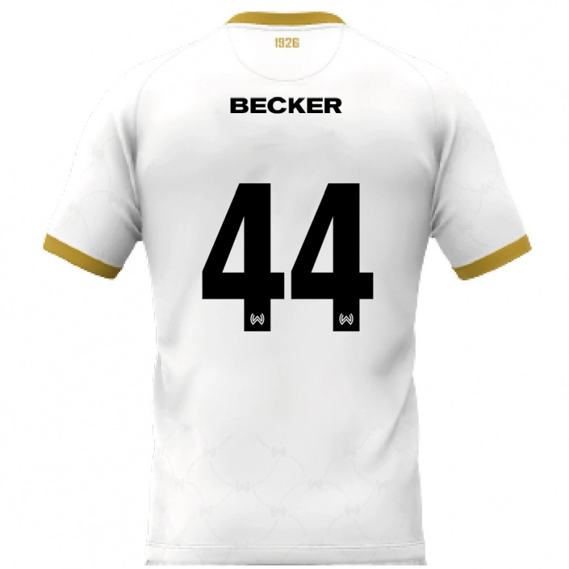 Danxen Mujer Camiseta Jan Becker #44 Blanco Dorado 2ª Equipación 2025/26 La Camisa México