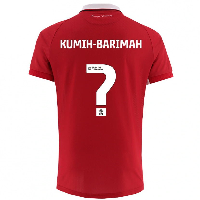 Danxen Niño Camiseta Desmond Kumih-Barimah #0 Rojo Blanco 1ª Equipación 2025/26 La Camisa México