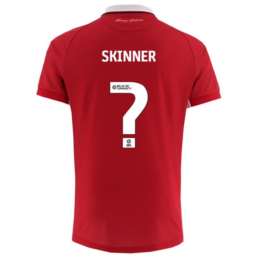 Danxen Niño Camiseta Luke Skinner #0 Rojo Blanco 1ª Equipación 2025/26 La Camisa México
