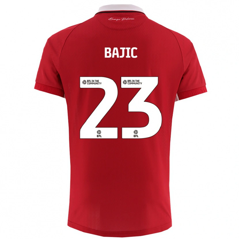 Danxen Niño Camiseta Stefan Bajic #23 Rojo Blanco 1ª Equipación 2025/26 La Camisa México