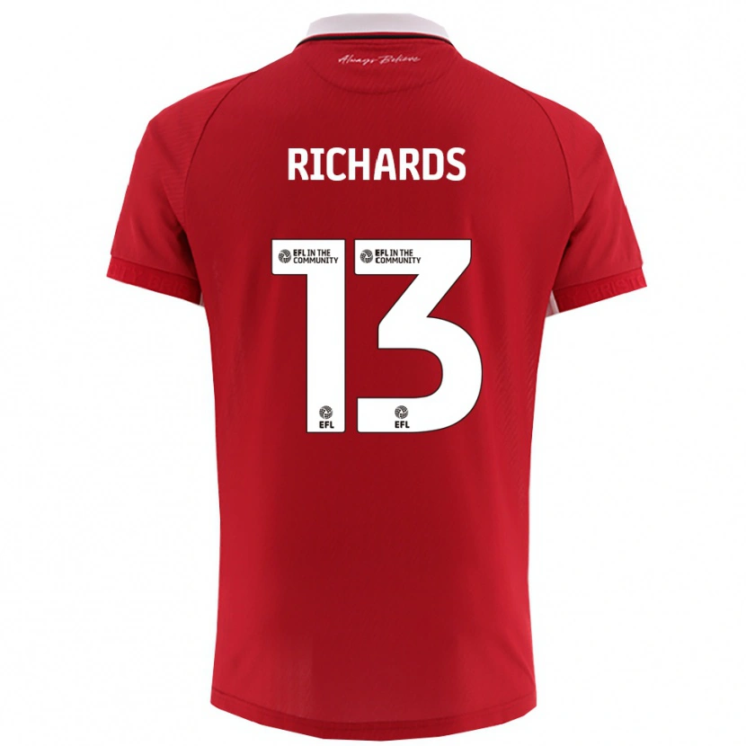 Danxen Niño Camiseta Harvey Wiles-Richards #13 Rojo Blanco 1ª Equipación 2025/26 La Camisa México