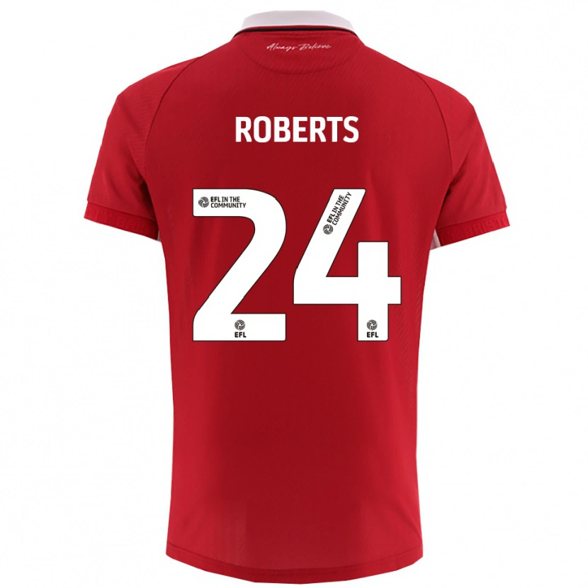 Danxen Niño Camiseta Haydon Roberts #24 Rojo Blanco 1ª Equipación 2025/26 La Camisa México