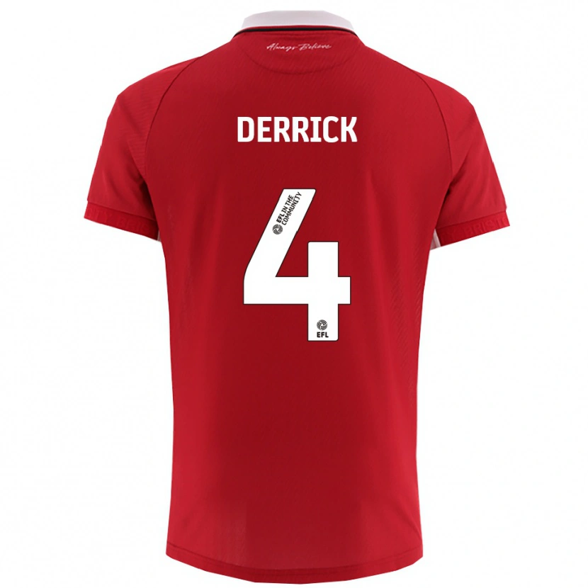 Danxen Niño Camiseta Louie Derrick #4 Rojo Blanco 1ª Equipación 2025/26 La Camisa México