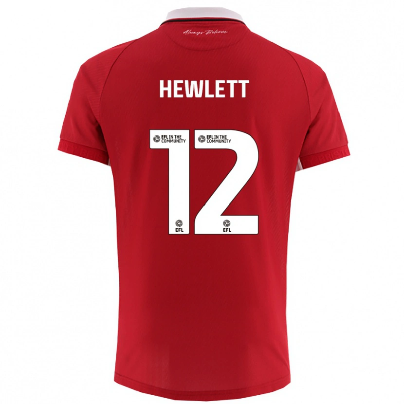 Danxen Niño Camiseta Callum Hewlett #12 Rojo Blanco 1ª Equipación 2025/26 La Camisa México
