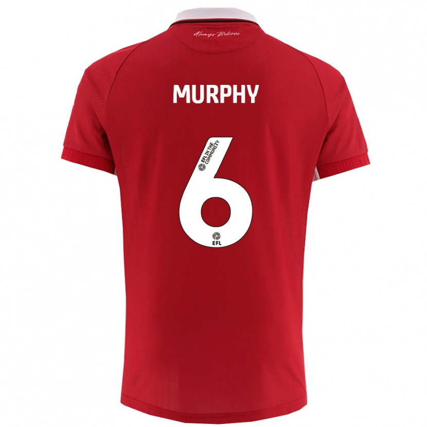 Danxen Niño Camiseta Adam Murphy #6 Rojo Blanco 1ª Equipación 2025/26 La Camisa México