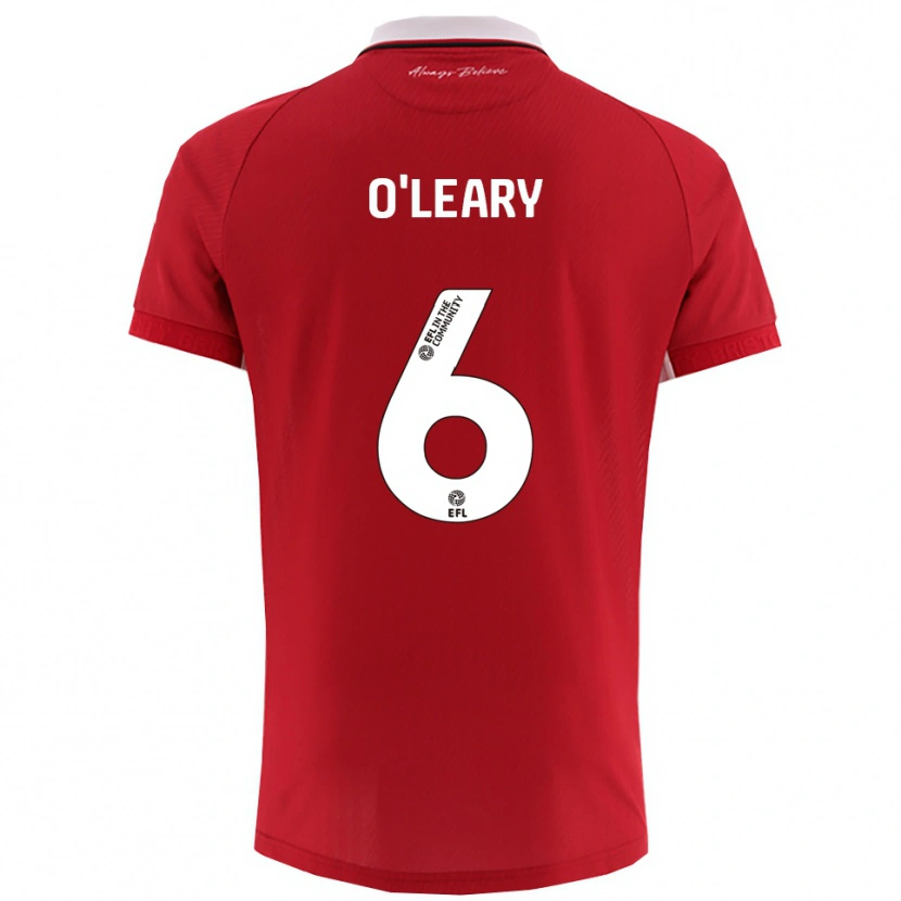 Danxen Niño Camiseta Lia O'leary #6 Rojo Blanco 1ª Equipación 2025/26 La Camisa México