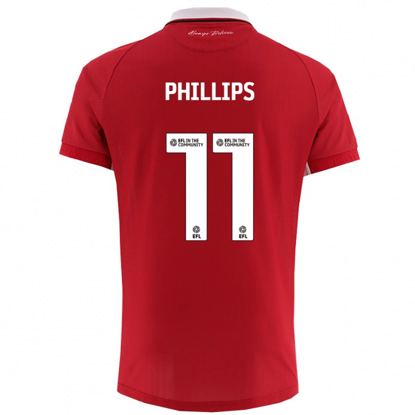 Danxen Niño Camiseta Billy Phillips #11 Rojo Blanco 1ª Equipación 2025/26 La Camisa México