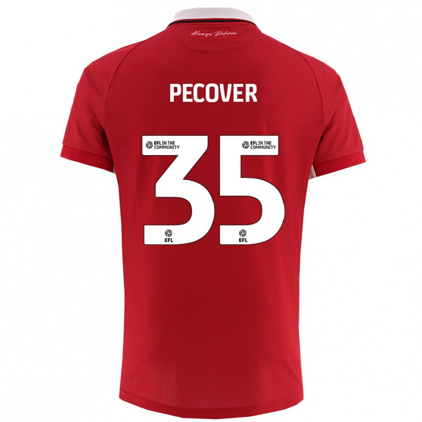 Danxen Niño Camiseta Leo Pecover #35 Rojo Blanco 1ª Equipación 2025/26 La Camisa México