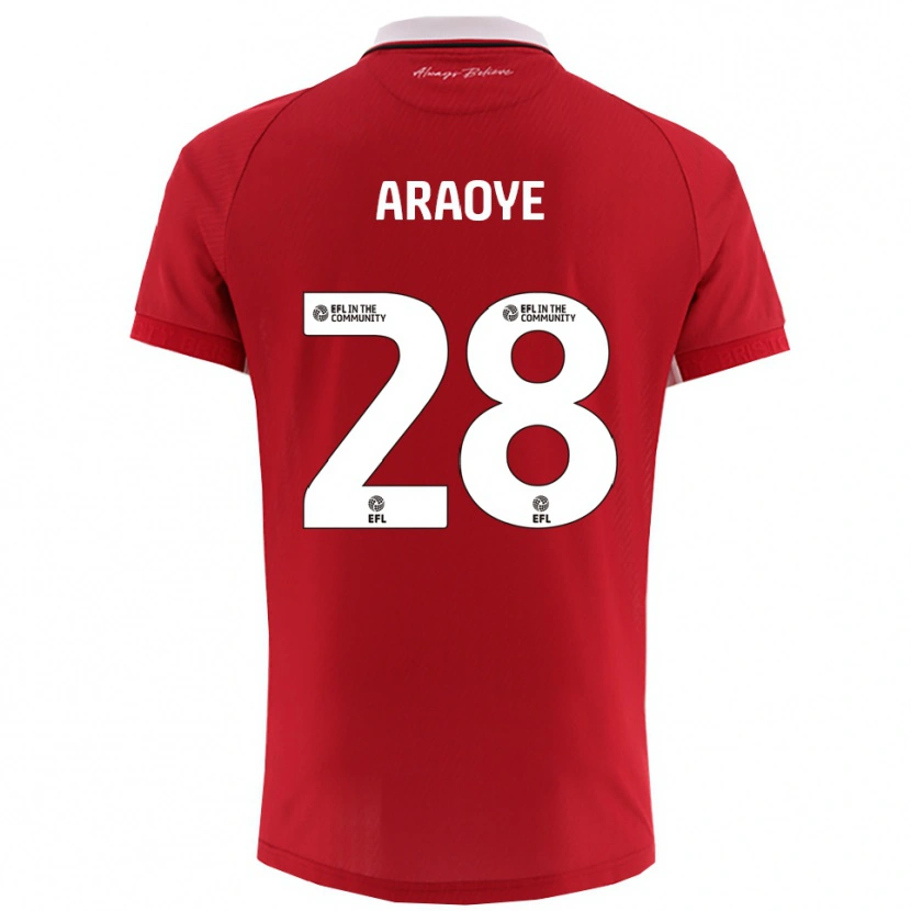 Danxen Niño Camiseta Raphael Araoye #28 Rojo Blanco 1ª Equipación 2025/26 La Camisa México