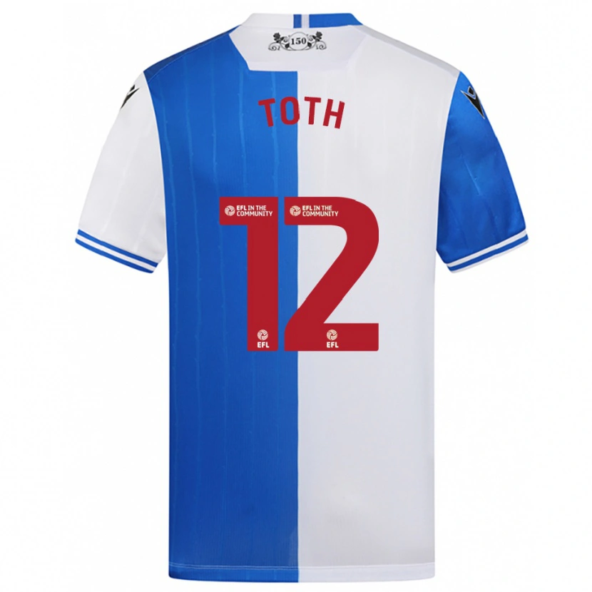 Danxen Niño Camiseta Balázs Tóth #12 Azul Blanco 1ª Equipación 2025/26 La Camisa México
