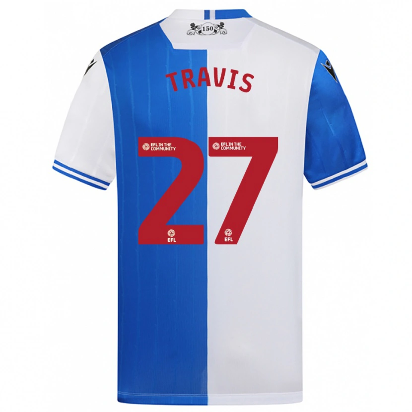 Danxen Niño Camiseta Lewis Travis #27 Azul Blanco 1ª Equipación 2025/26 La Camisa México