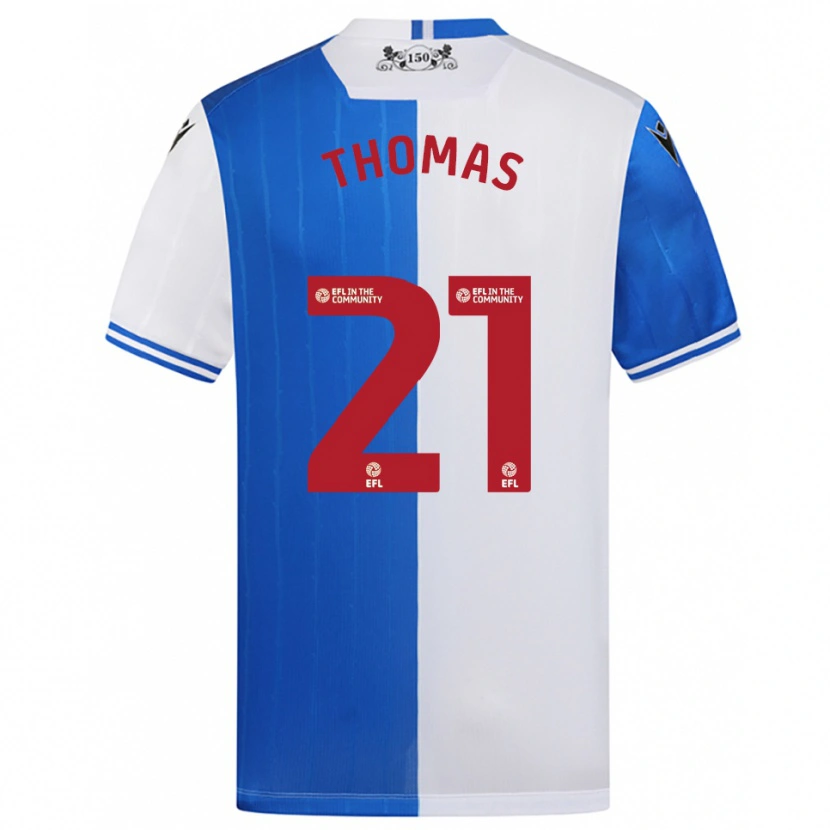 Danxen Niño Camiseta Lauren Thomas #21 Azul Blanco 1ª Equipación 2025/26 La Camisa México