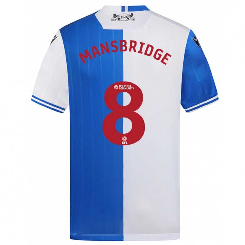 Danxen Niño Camiseta Tyler Mansbridge #8 Azul Blanco 1ª Equipación 2025/26 La Camisa México