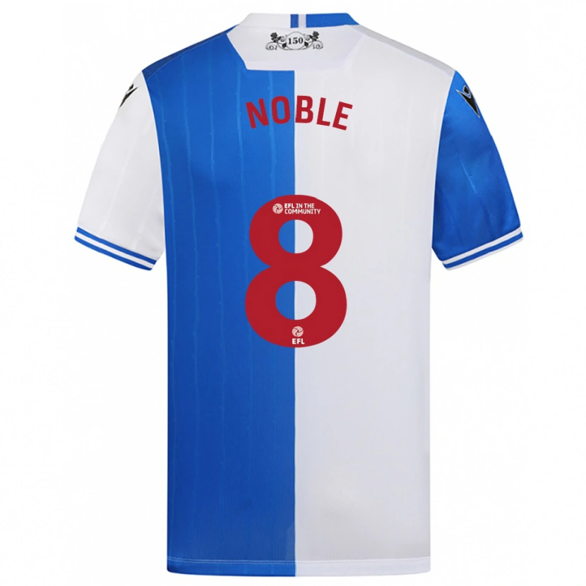 Danxen Niño Camiseta Ellie Noble #8 Azul Blanco 1ª Equipación 2025/26 La Camisa México