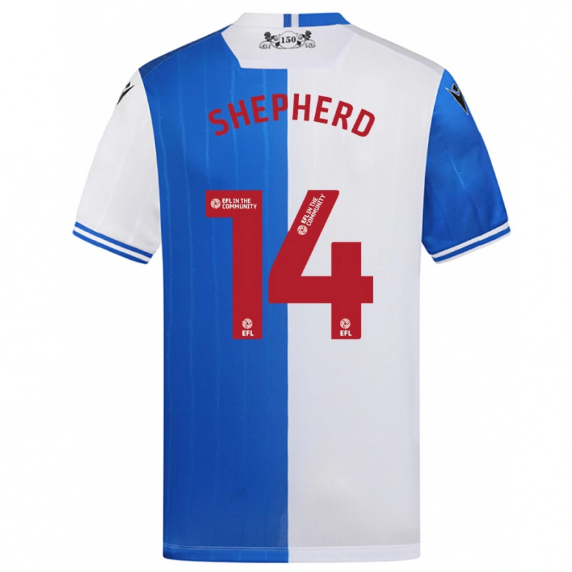 Danxen Niño Camiseta Lucy Shepherd #14 Azul Blanco 1ª Equipación 2025/26 La Camisa México