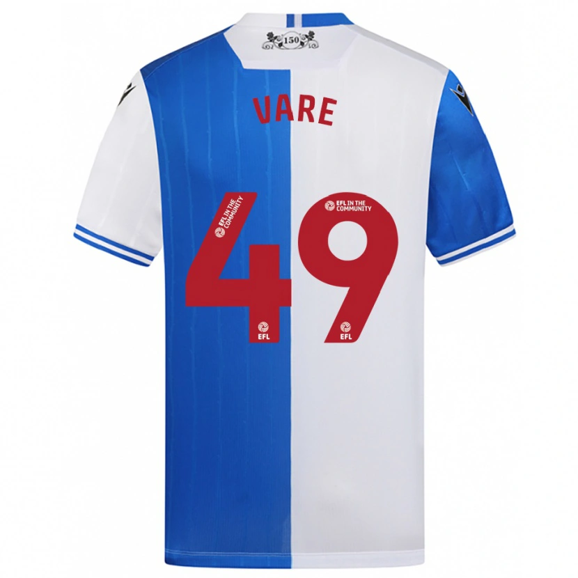 Danxen Niño Camiseta Frank Vare #49 Azul Blanco 1ª Equipación 2025/26 La Camisa México