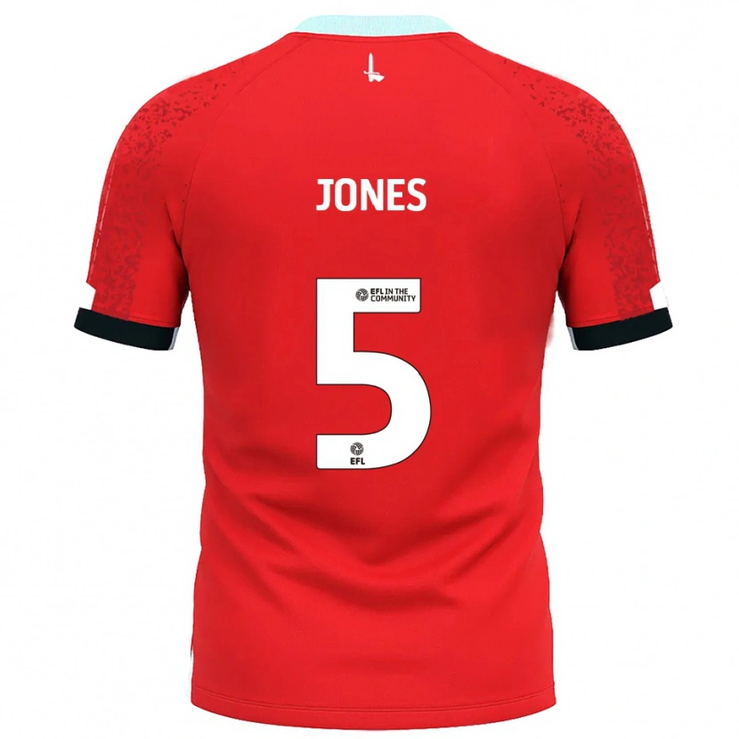 Danxen Niño Camiseta Lloyd Jones #5 Rojo Blanco 1ª Equipación 2025/26 La Camisa México