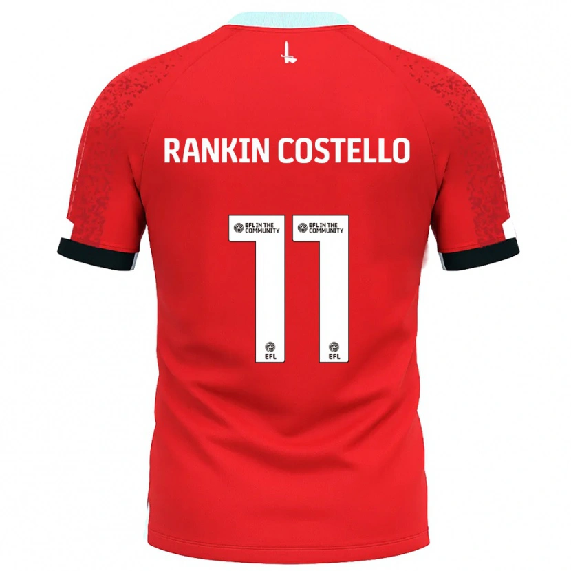 Danxen Niño Camiseta Joe Rankin-Costello #11 Rojo Blanco 1ª Equipación 2025/26 La Camisa México