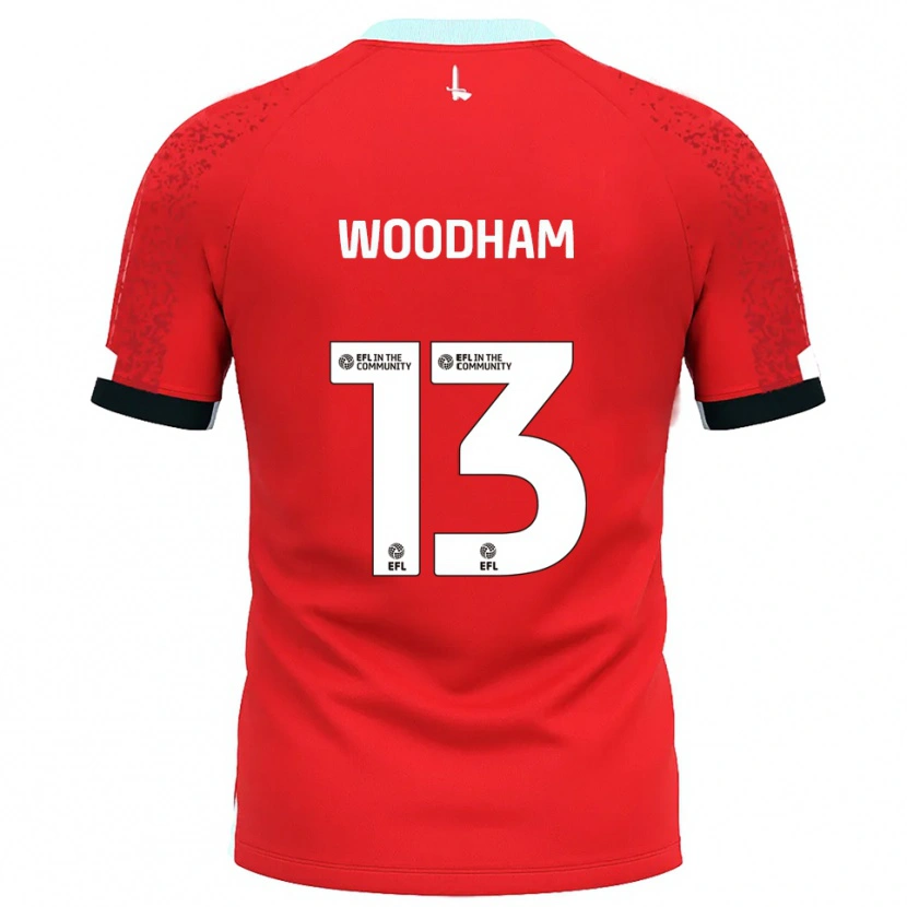 Danxen Niño Camiseta Finley Woodham #13 Rojo Blanco 1ª Equipación 2025/26 La Camisa México