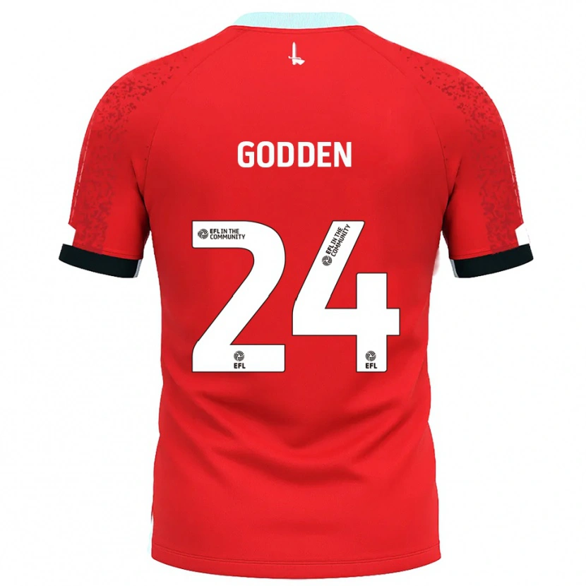 Danxen Niño Camiseta Matty Godden #24 Rojo Blanco 1ª Equipación 2025/26 La Camisa México