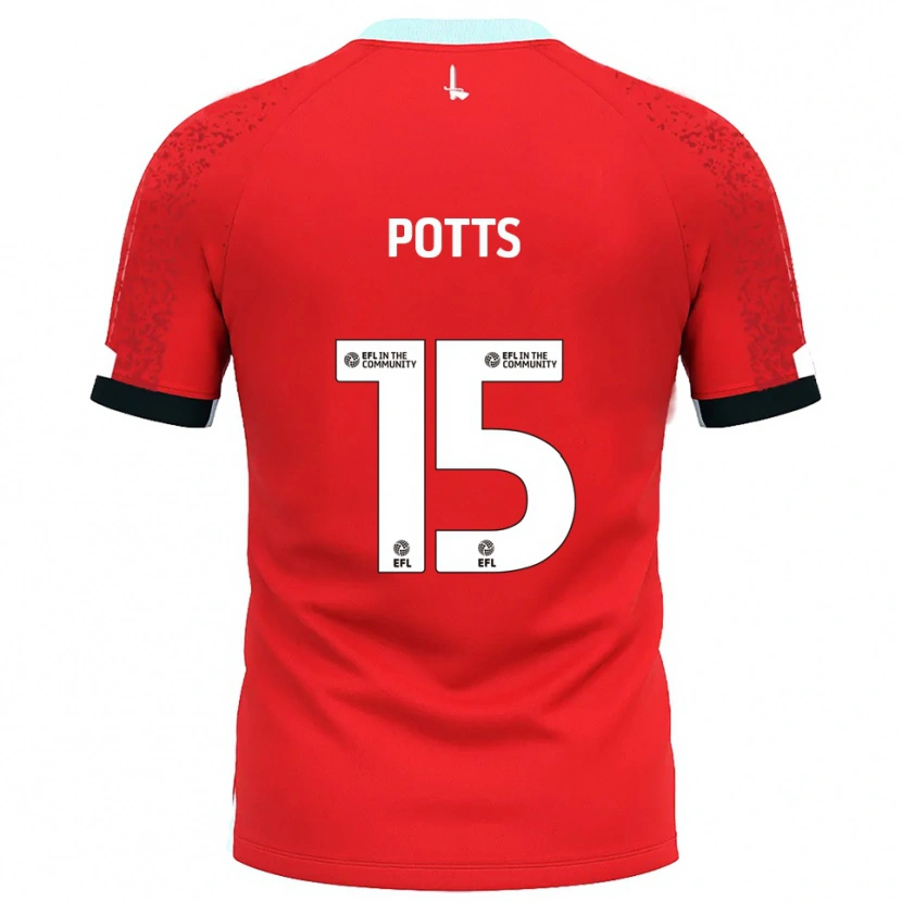 Danxen Niño Camiseta Dan Potts #15 Rojo Blanco 1ª Equipación 2025/26 La Camisa México