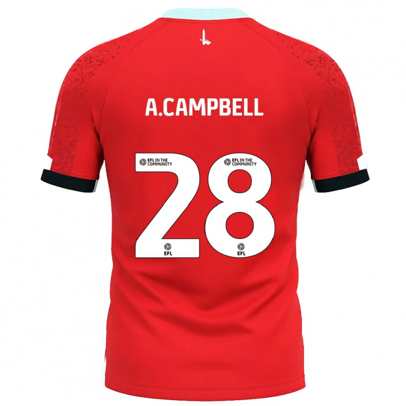 Danxen Niño Camiseta Allan Campbell #28 Rojo Blanco 1ª Equipación 2025/26 La Camisa México