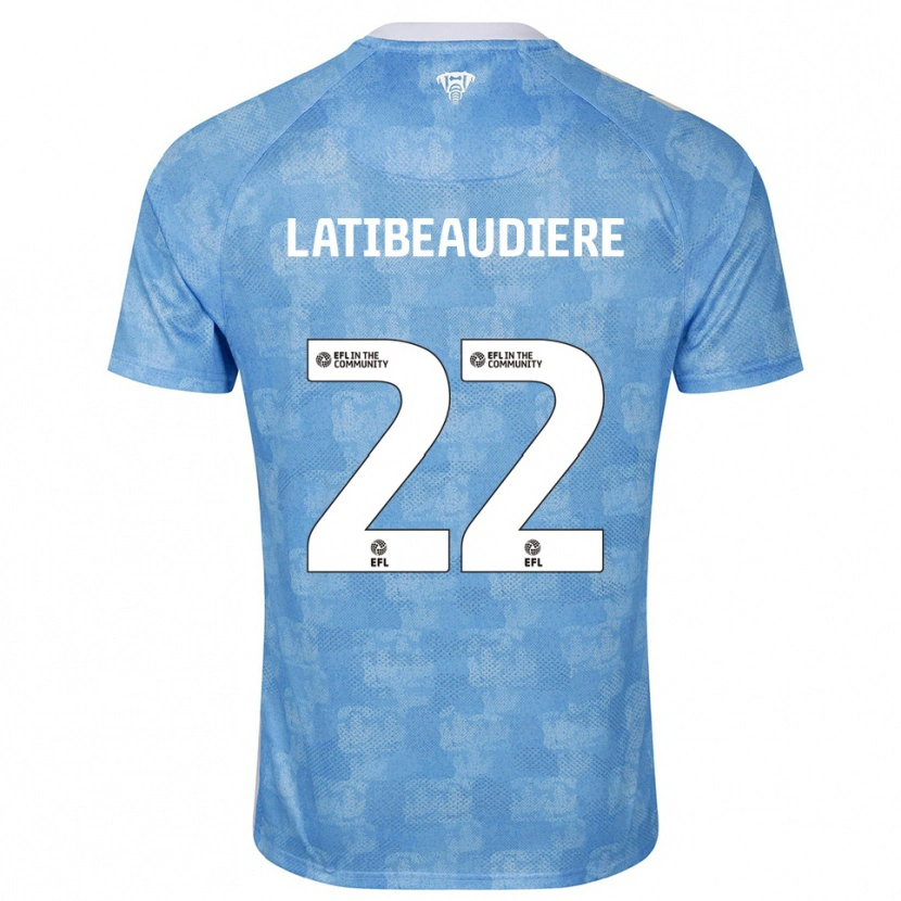 Danxen Niño Camiseta Joel Latibeaudiere #22 Azul Celeste Blanco 1ª Equipación 2025/26 La Camisa México