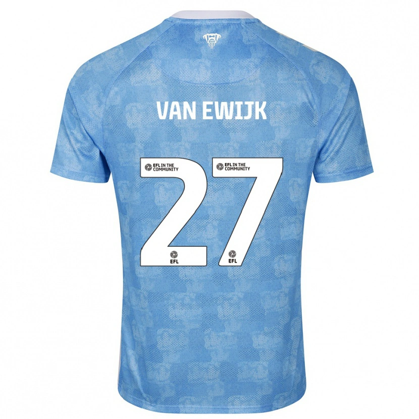 Danxen Niño Camiseta Milan Van Ewijk #27 Azul Celeste Blanco 1ª Equipación 2025/26 La Camisa México