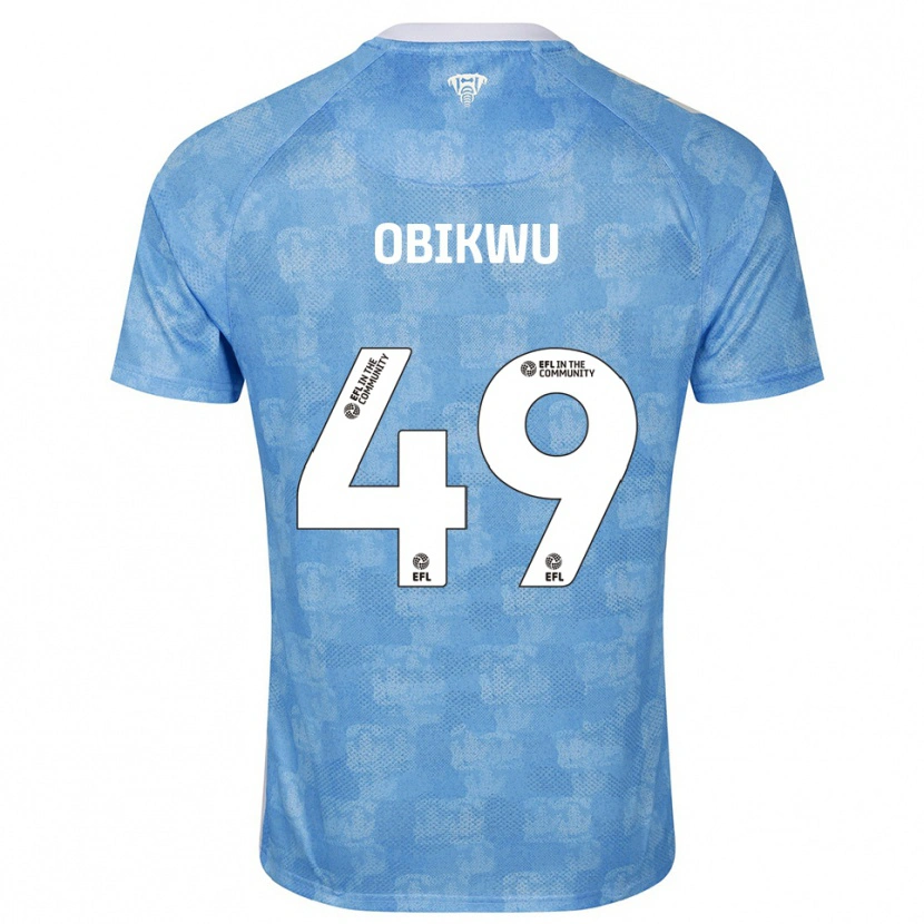 Danxen Niño Camiseta Justin Obikwu #49 Azul Celeste Blanco 1ª Equipación 2025/26 La Camisa México