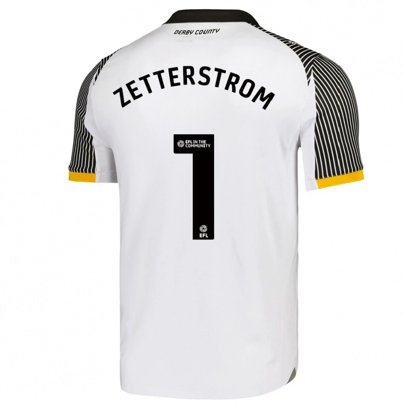 Danxen Niño Camiseta Jacob Widell Zetterström #1 Blanco Negro 1ª Equipación 2025/26 La Camisa México