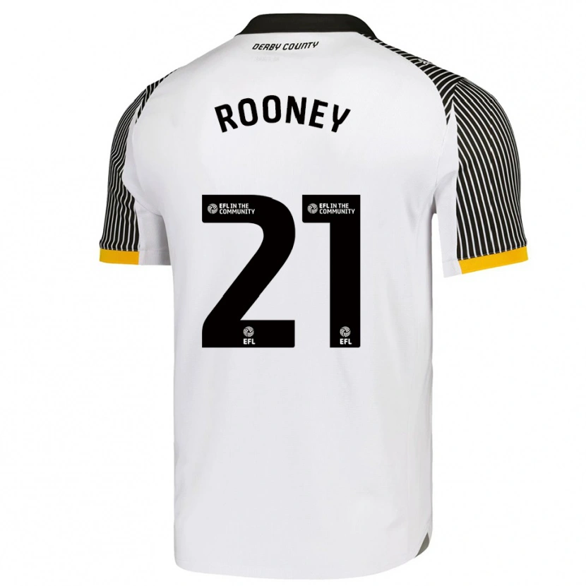 Danxen Niño Camiseta Jake Rooney #21 Blanco Negro 1ª Equipación 2025/26 La Camisa México