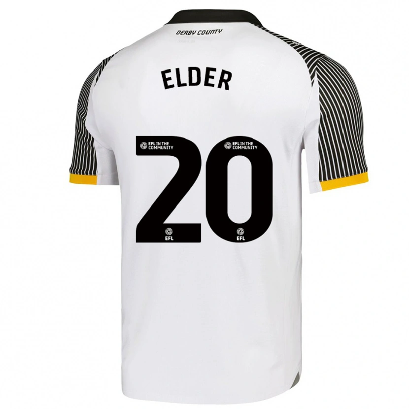 Danxen Niño Camiseta Callum Elder #20 Blanco Negro 1ª Equipación 2025/26 La Camisa México